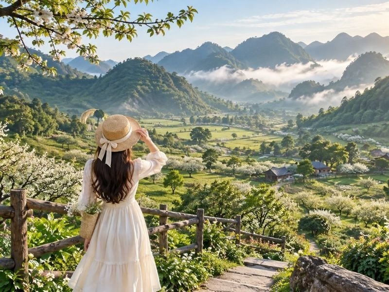 Thung lũng mận Nà Ka - Vẻ đẹp dịu dàng giữa mùa thu Mộc Châu