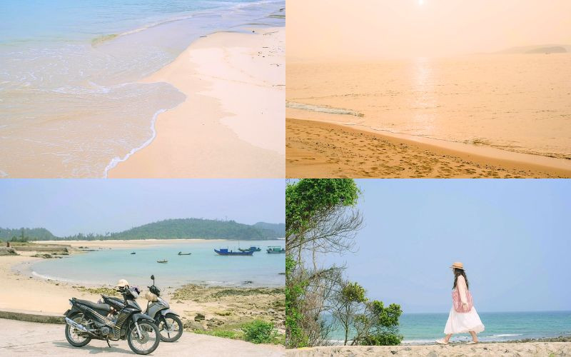 Bãi cát dài còn nguyên nét tự nhiên, ít dấu chân người