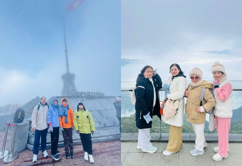 Không có tuyết có thể săn mây và ngắm cảnh núi rừng Sapa (Ảnh: Đất Việt Tour)