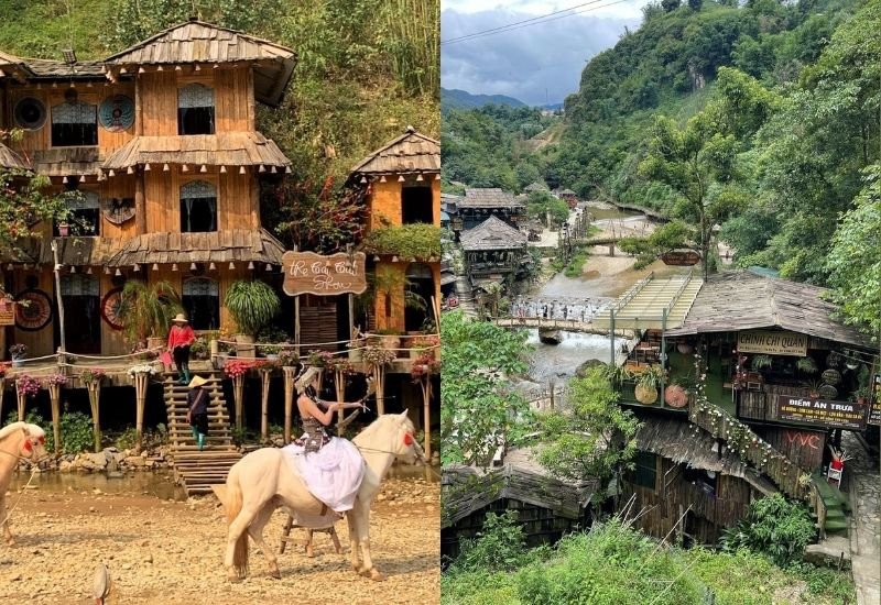Bản Cát Cát nổi bật với cảnh sắc núi rừng và những ngôi nhà truyền thống của người H'Mông (Ảnh: Sưu tầm)