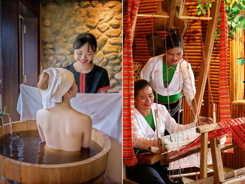 Đến bản Ý Linh Hồ Sapa trải nghiệm tắm lá thuốc và nghề dệt thổ cẩm