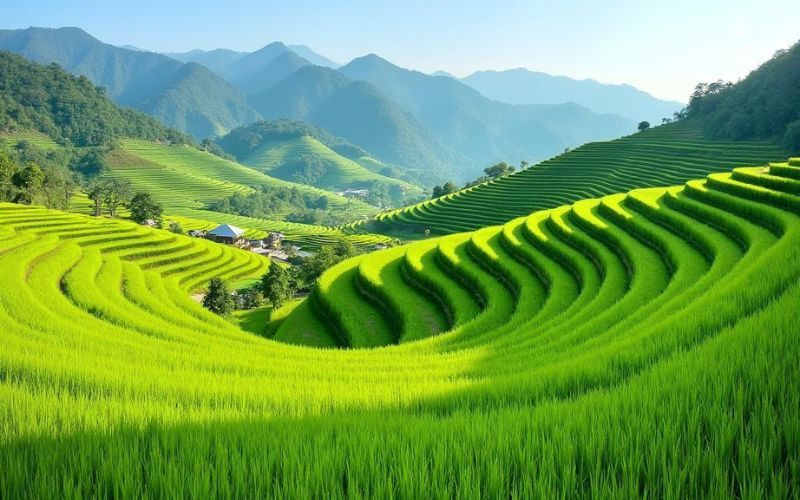 Ruộng bậc thang là khung cảnh không thể bỏ lỡ