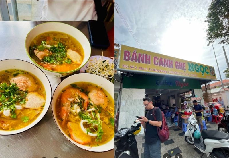 Bánh canh ghẹ Ngọc là địa điểm ăn sáng quen thuộc tại Côn Đảo