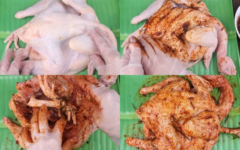 Công đoạn chuẩn bị gà và sơ chế (Ảnh: Sưu tầm) 