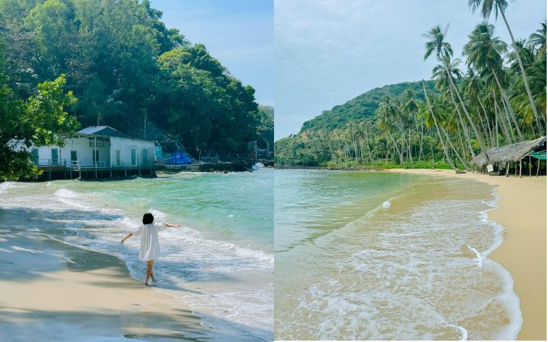 Dạo bước trên bãi cát trắng, ngắm biển xanh trong 