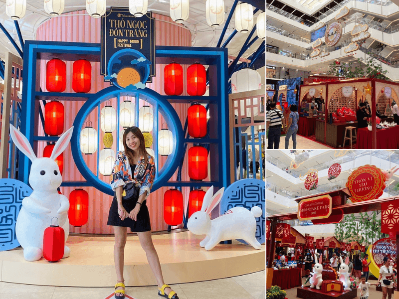 Không gian được trang trí lồng đèn lung dịp Trung thu tại Takashimaya - Saigon Center