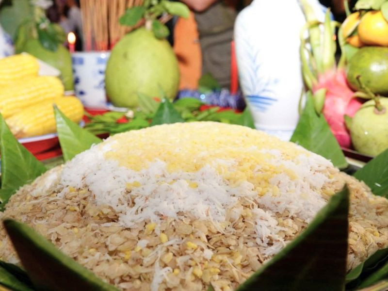 Cốm dẹp - món ăn truyền thống của lễ hội Cốm dẹp - món ăn truyền thống của lễ hội