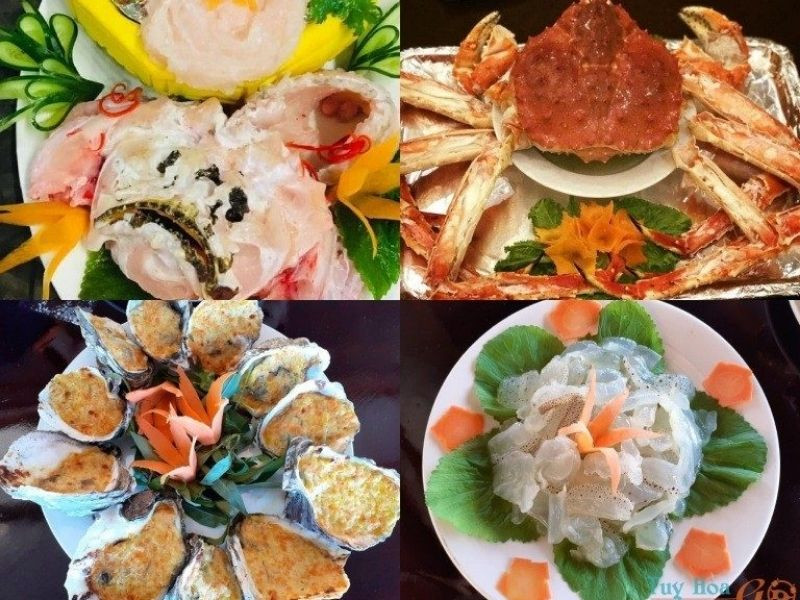 Các món hải sản tươi ngon tại Vịnh Vũng Rô