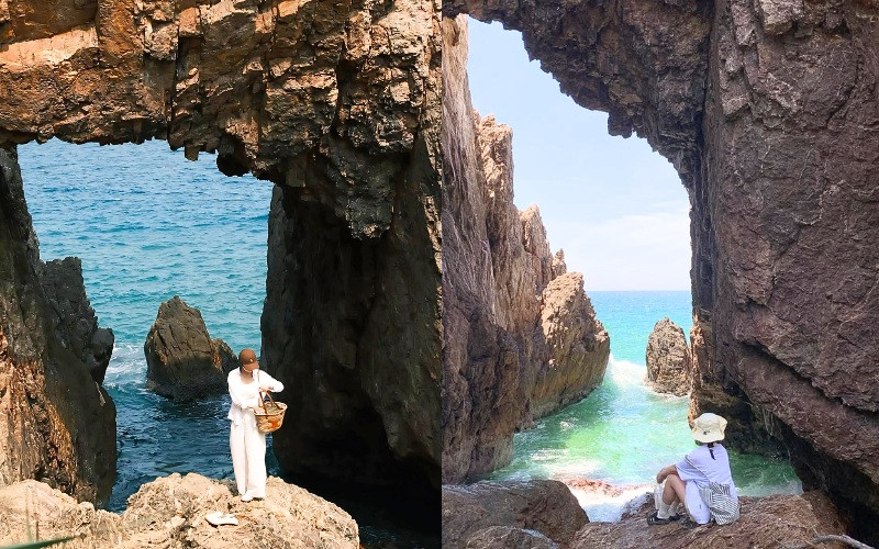 Hang đá xuyên biển tạo khung cảnh tự nhiên độc đáo