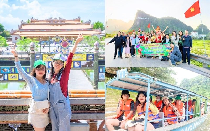 Hình ảnh đoàn khách tour du lịch miền Trung