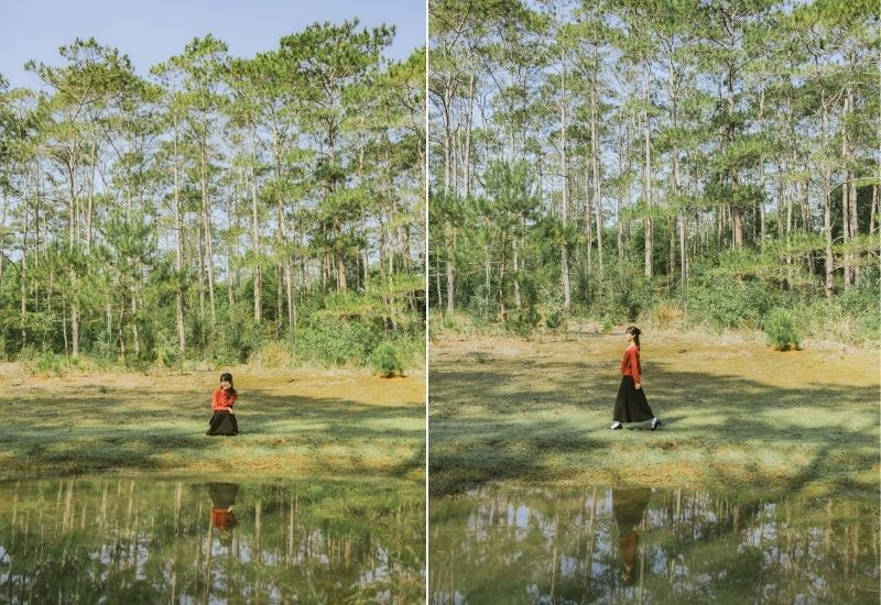 Hố Nai với bãi cỏ xanh và không gian thiên nhiên yên bình