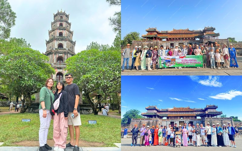 Hình ảnh đoàn tour du lịch Huế mùa hè