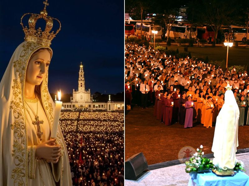 Tham dự lễ rước nến tại quảng trường Fatima linh thiêng