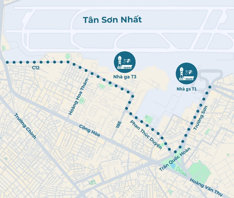 Vị trí của nhà ga T3 sân bay Tân Sơn Nhất 