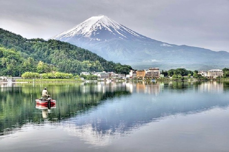 Núi Phú Sĩ nhìn từ hồ Kawaguchi