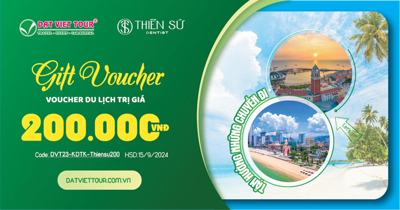 Voucher du lịch 200k của Đất Việt Tour 