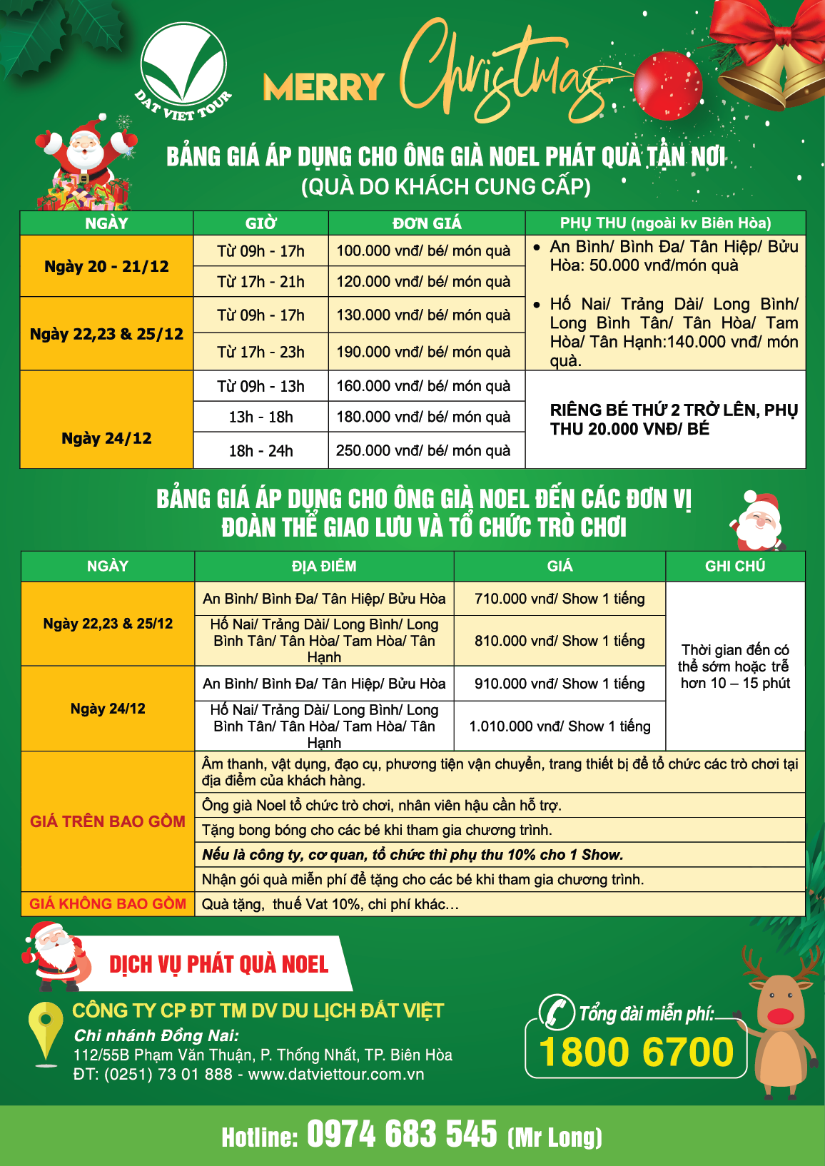 Dịch vụ phát quà Giáng sinh 2019 - Tờ rơi tỉnh Đồng Nai