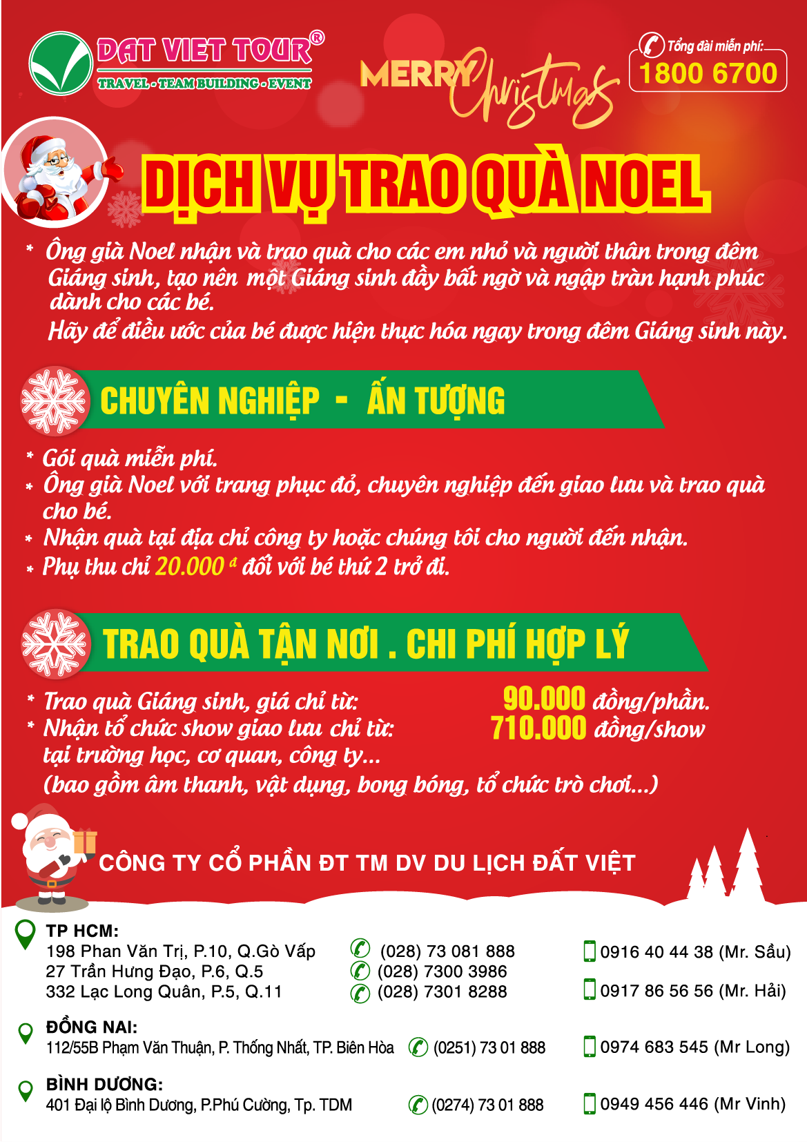 Dịch vụ phát quà Giáng sinh 2019 - Tờ rơi dịch vụ phát quà Giáng sinh 2