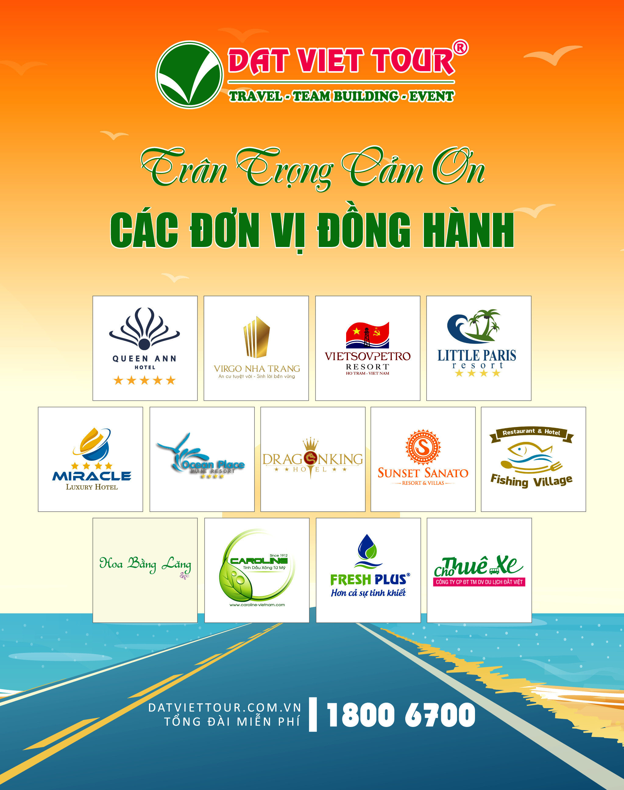 Cám ơn đối tác đồng hành cùng Đất Việt Tour tại sự kiện Ngày hội Du lịch TP HCM 2022