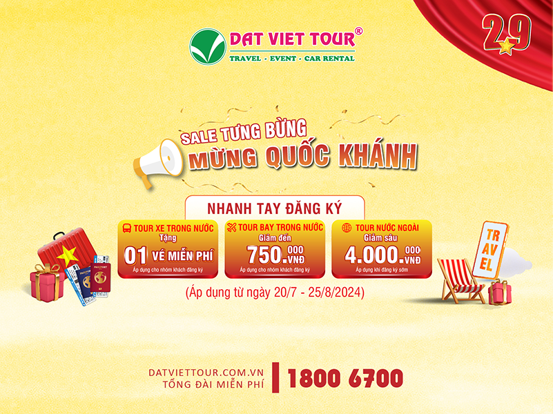 Chùm tour lễ 2/9 - Ưu đãi lên đến 4 triệu đồng 