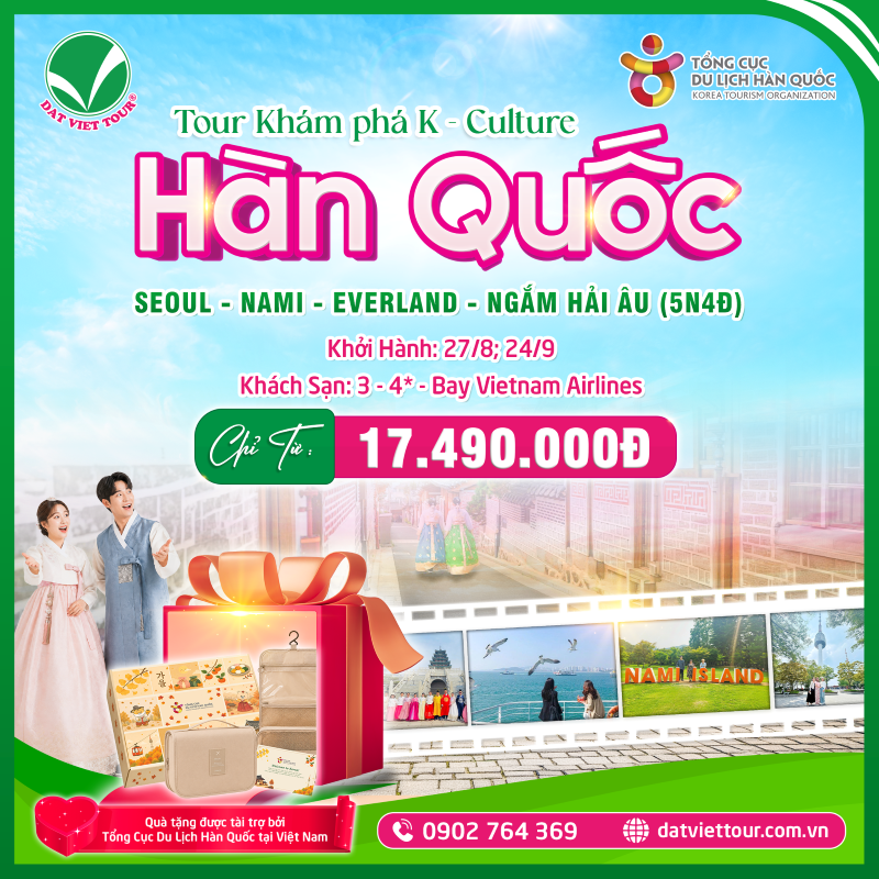 Khám phá văn hóa xứ Hàn qua tour 5 ngày 4 đêm - chỉ từ 17.490.000đ Khám phá văn hóa xứ Hàn qua tour 5 ngày 4 đêm - chỉ từ 17.490.000đ