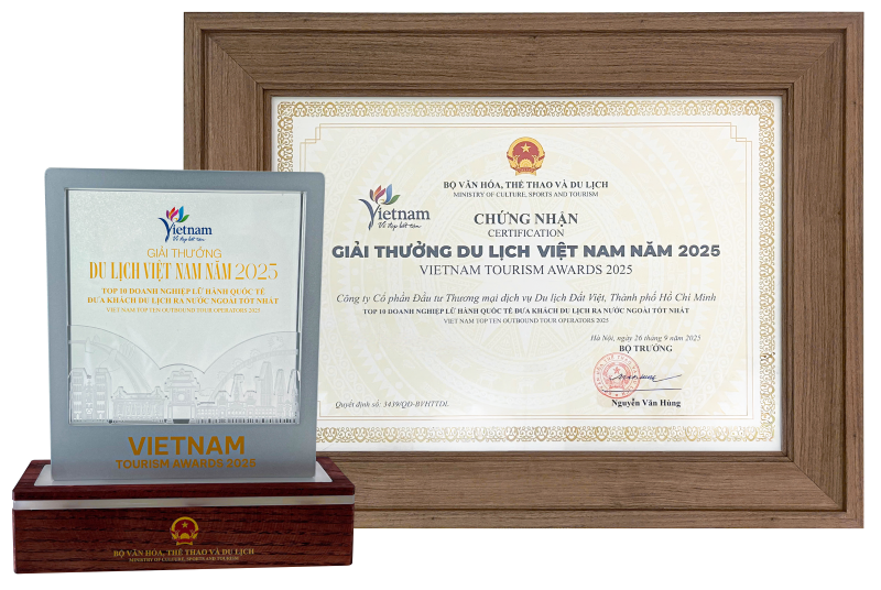 Giải thưởng Doanh nghiệp kinh doanh dịch vụ lữ hành quốc tế đưa khách du lịch ra nước ngoài tốt nhất.